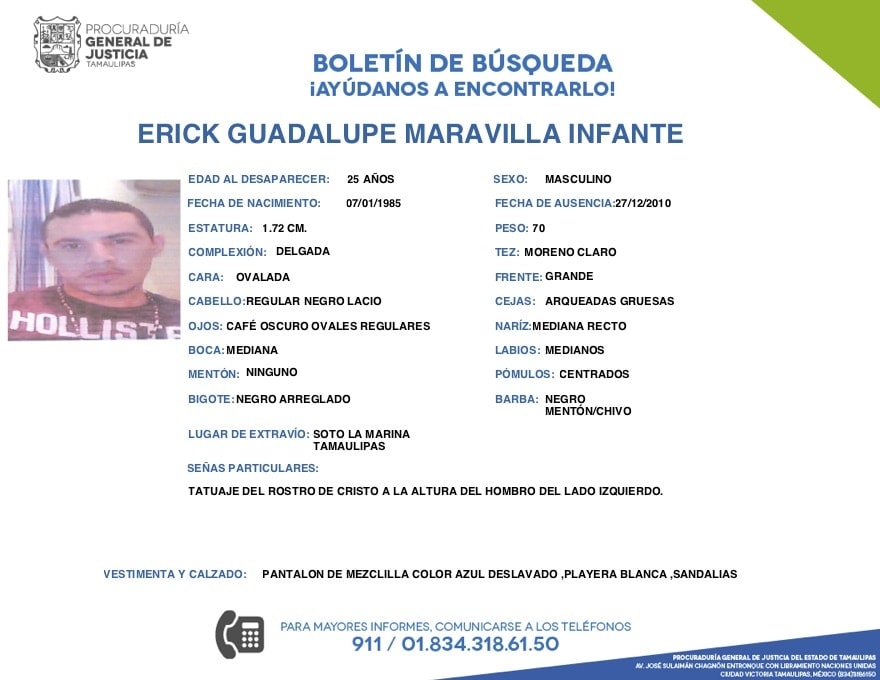 Boletin de Busqueda Erick Guadalupe