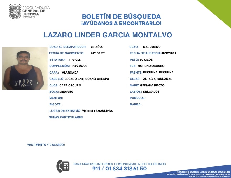 Boletin de Búsqueda Lazaro