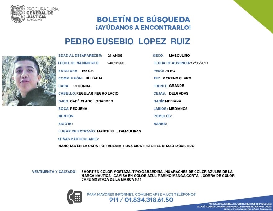 BOLETÍN DE BÚSQUEDA PEDRO EUSEBIO