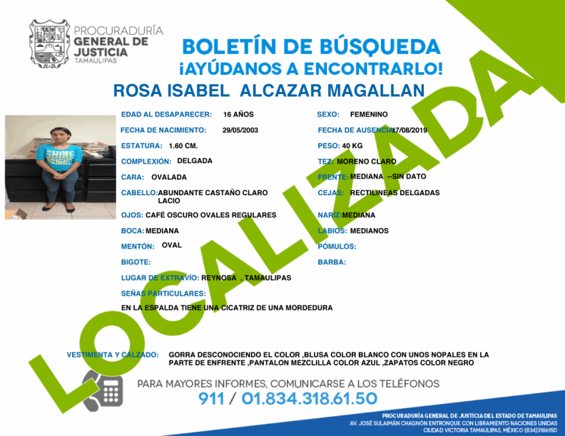 Boletin de Busqueda Rosa Isabel