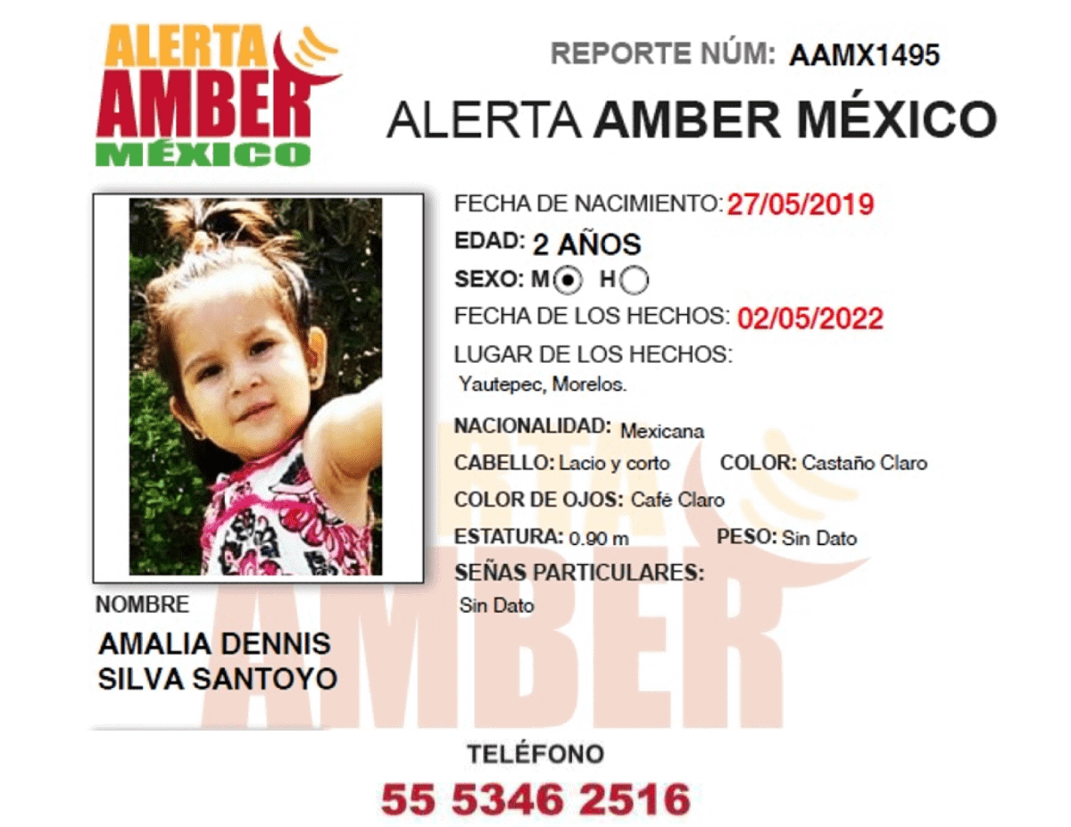 ALERTA AMBER AMALIA DENNIS SILVA SANTOYO (MOR)