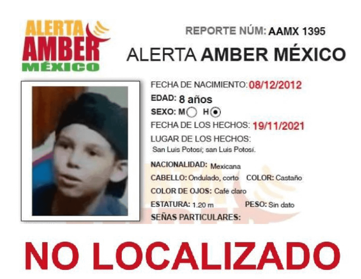 ALERTA AMBER FEDERICO GÓMEZ BARBOSA