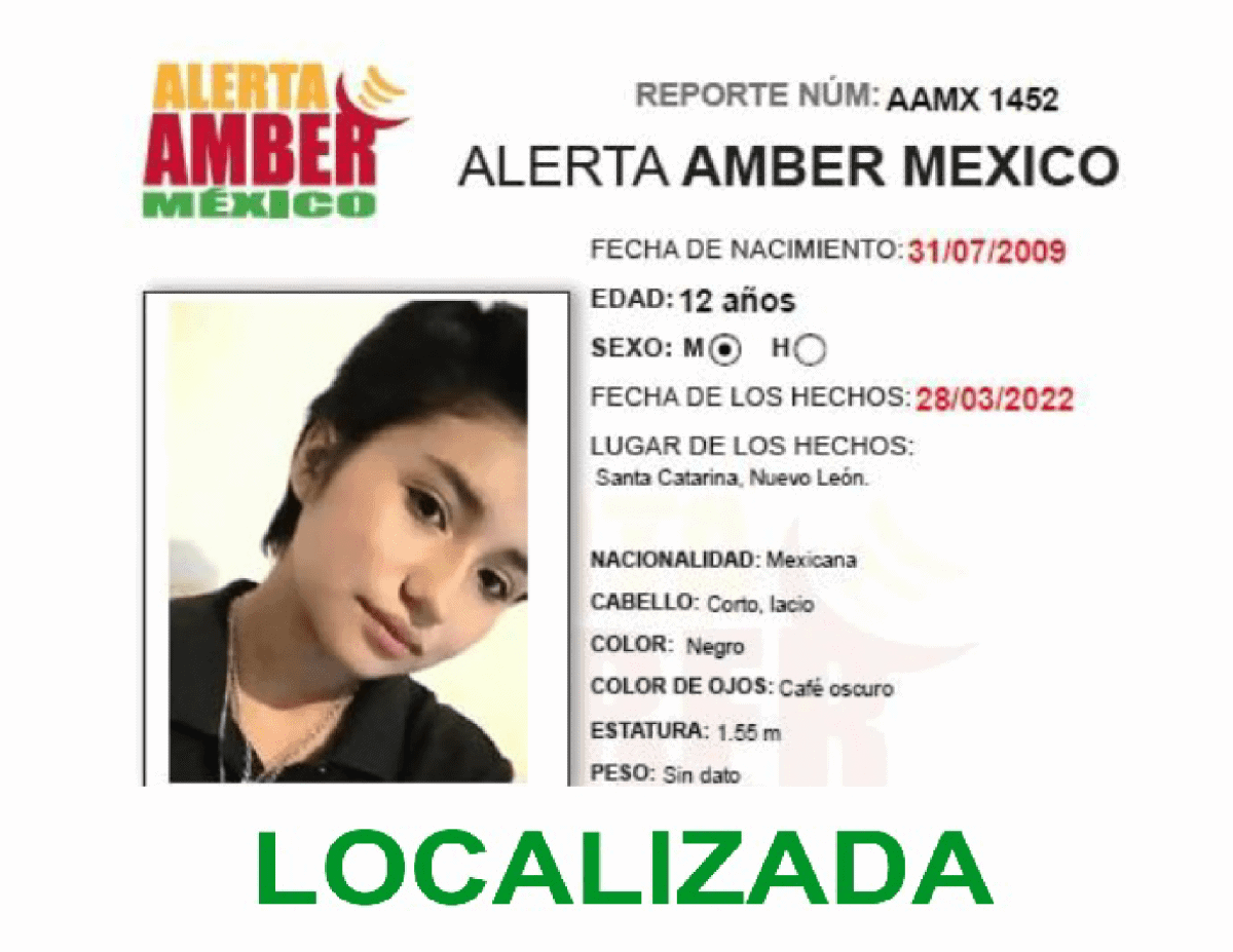 ALERTA AMBER ALLISON CAMPOS CERVANTES