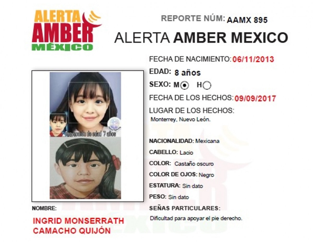 ALERTA AMBER INGRID MONSERRATH CAMACHO QUIJÓN