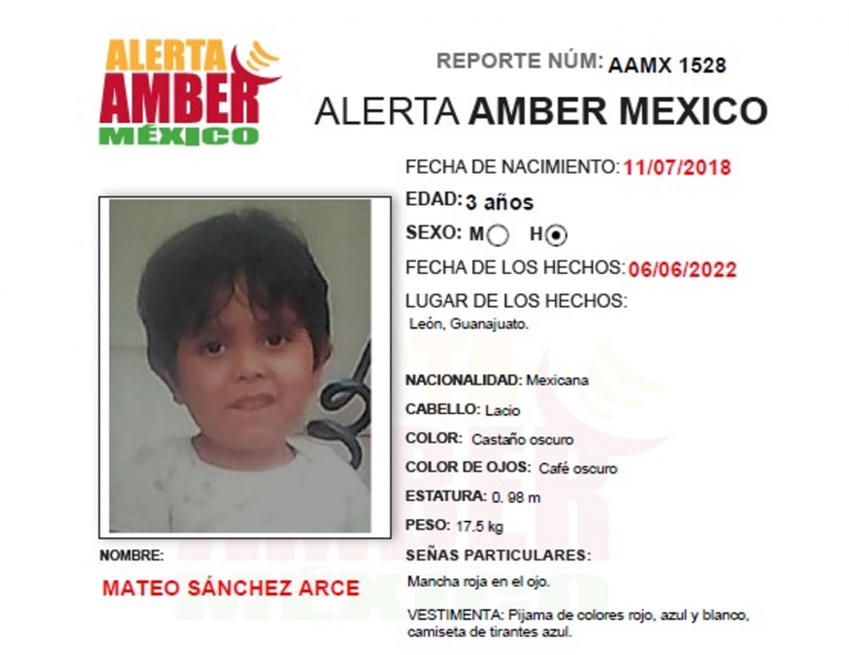 ALERTA AMBER MATEO SÁNCHEZ ARCE