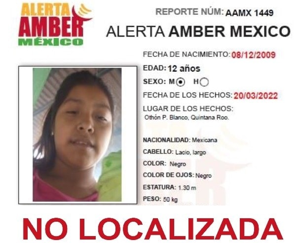 Alerta Amber Juana Lopez