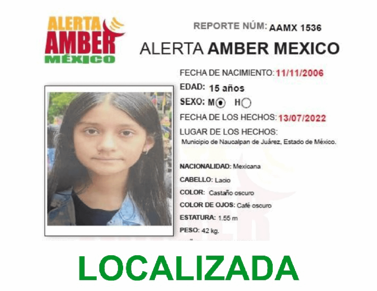 ALERTA AMBER JULIET YISEL MARTÍNEZ CHAPARRO