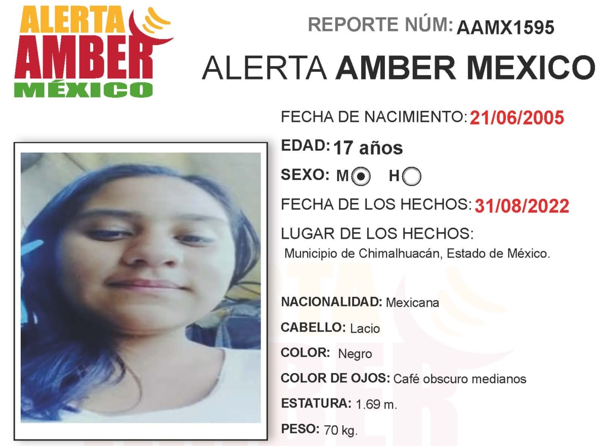 Alerta Amber Guadalupe Maritza