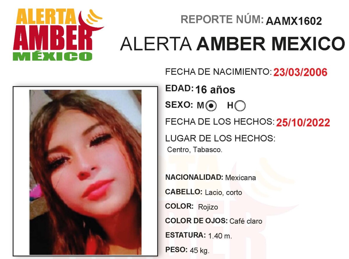 Alerta Amber Maria del Carmen