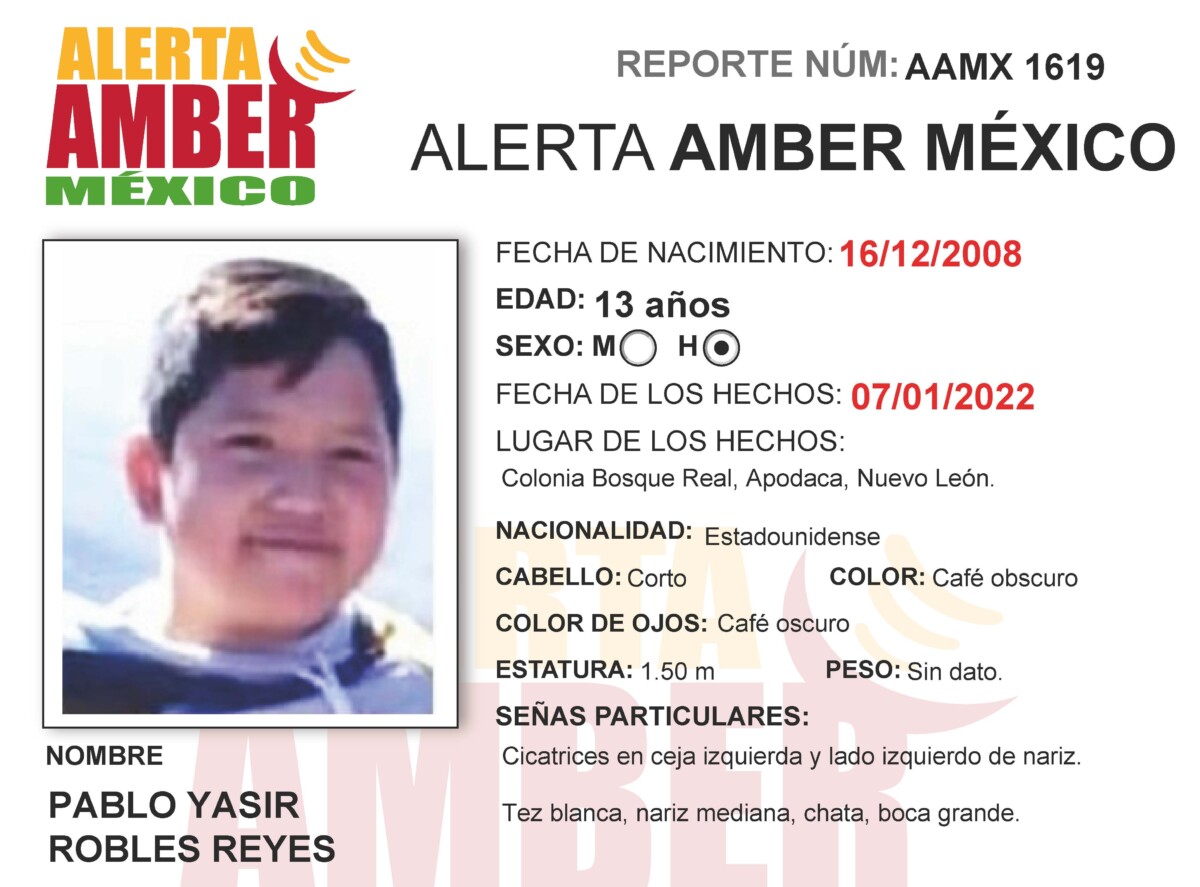 Alerta Amber Pablo Yasir