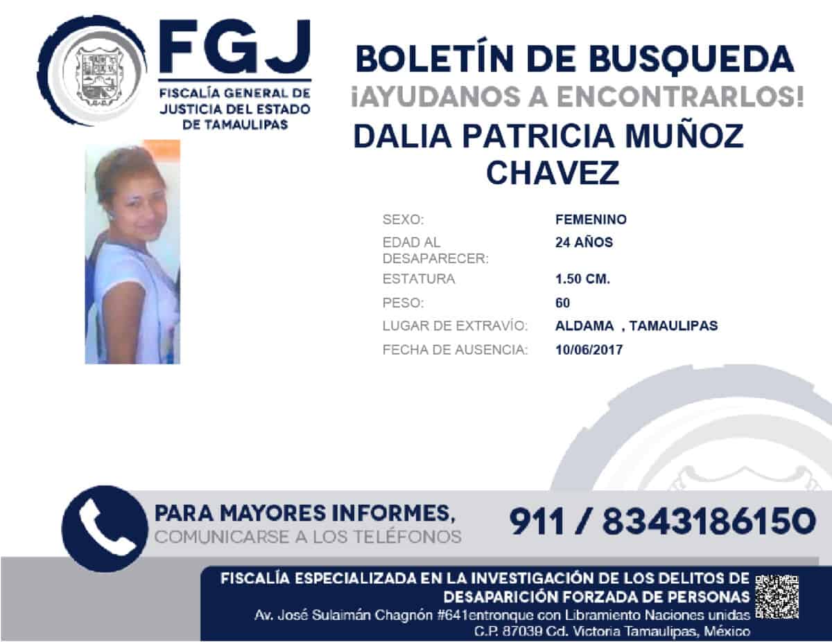 Boletin de Busqueda Dalia Patricia