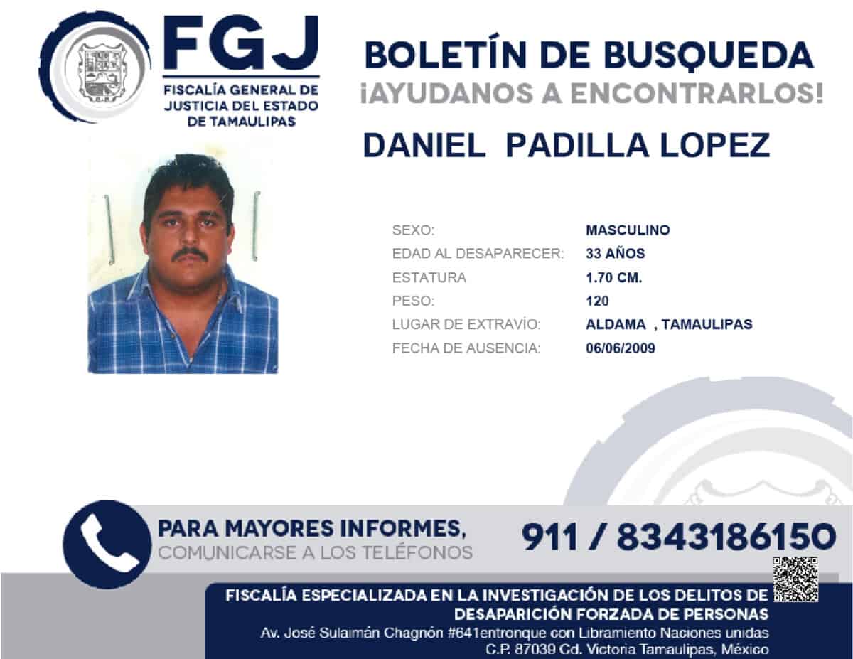 Boletin de Busqueda Daniel Padilla