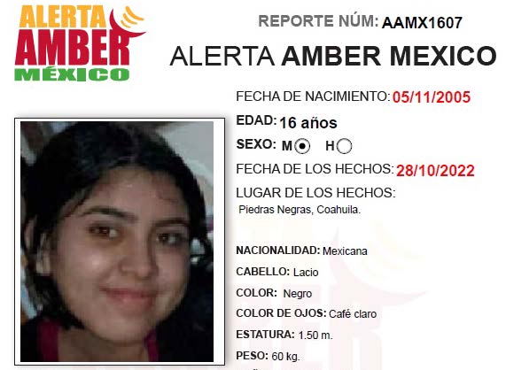 Alerta Amber Edith Araceli