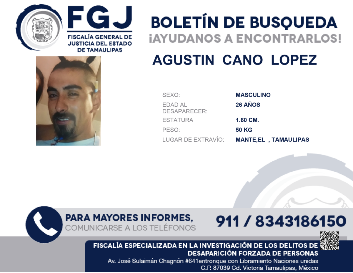 Boletin de Busqueda Agustin Cano