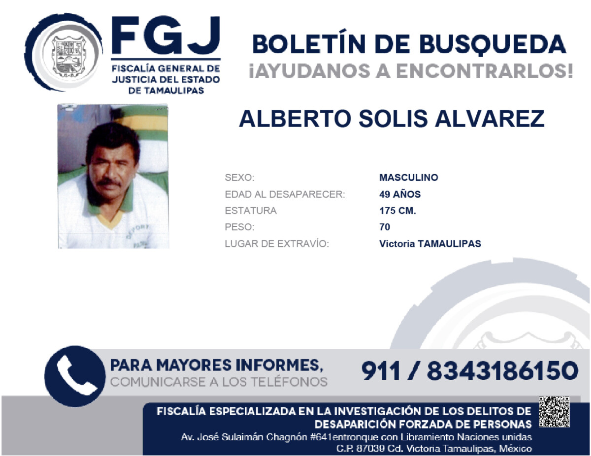 Boletin de Busqueda Alberto Solis