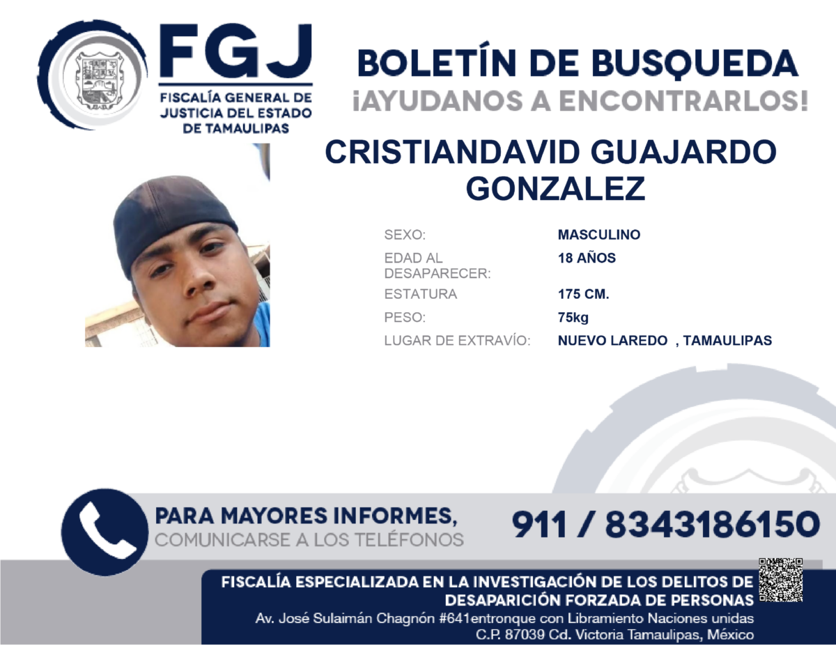 Boletin de Busqueda Cristian David