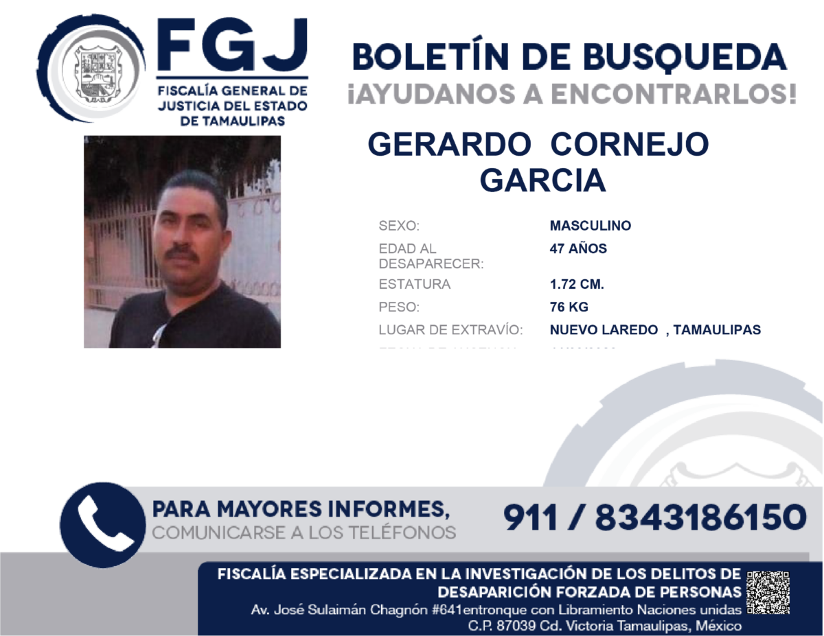 Boletin de Busqueda Gerardo Cornejo