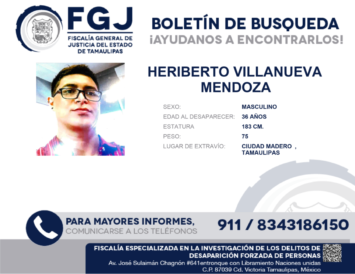 Boletín de Búsqueda Heriberto Villanueva