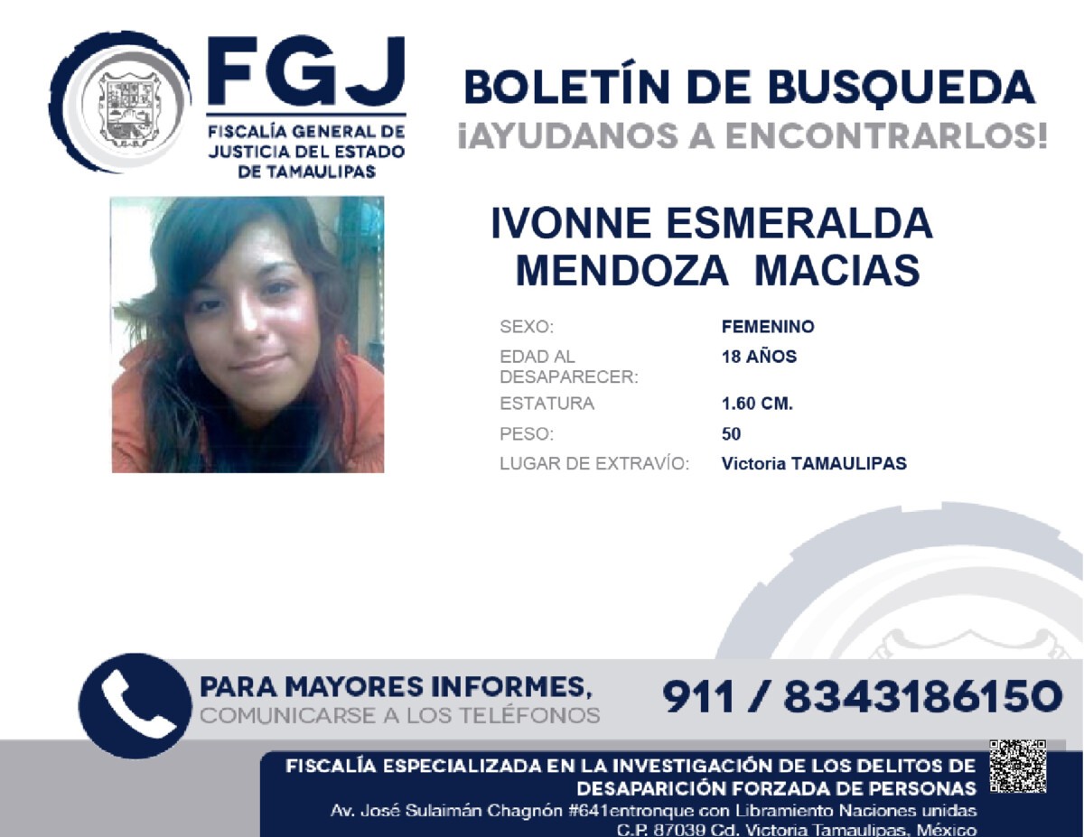 Boletin de Busqueda Ivvone Esmeralda