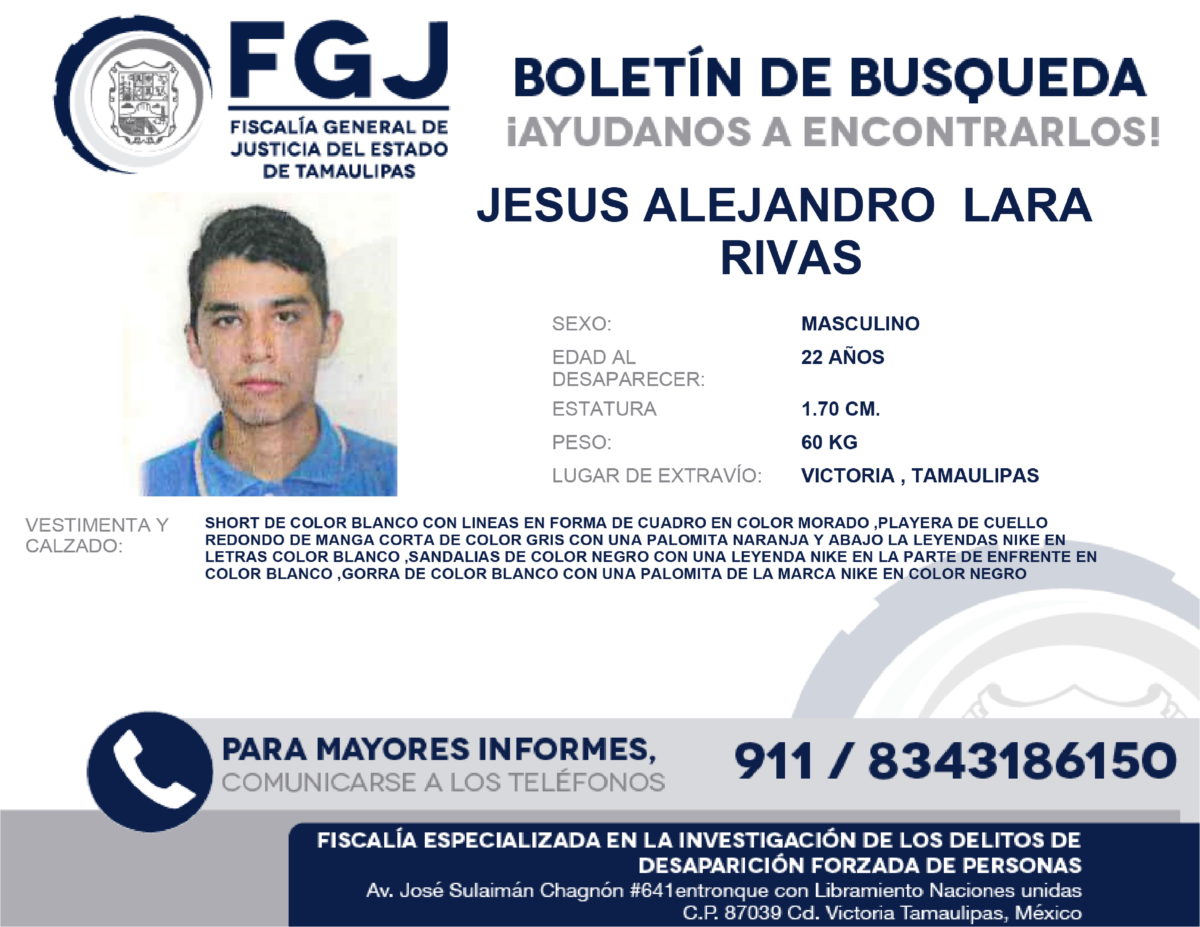 Boletin de Busqueda Jesus Lara