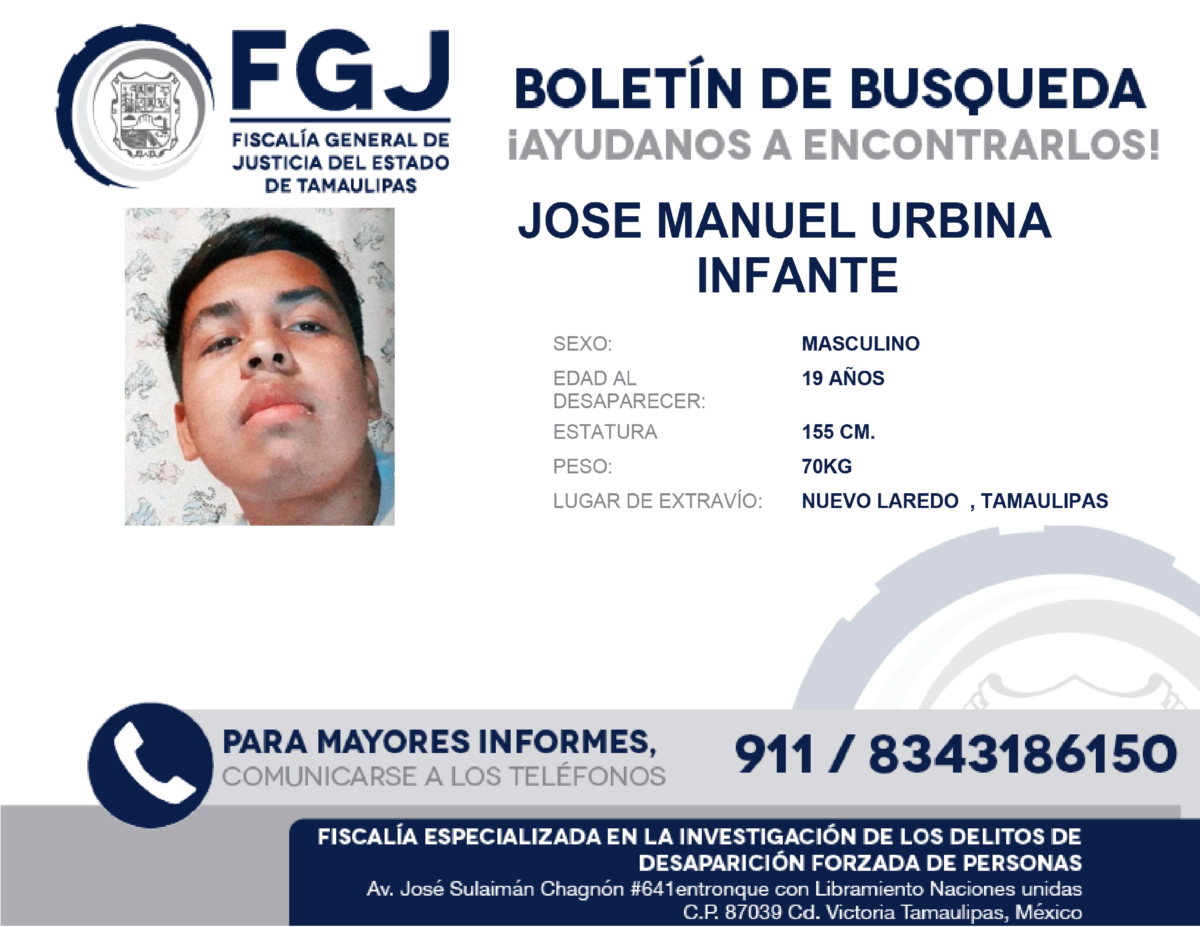 Boletin de Busuqeda Jose Manuel Urbina