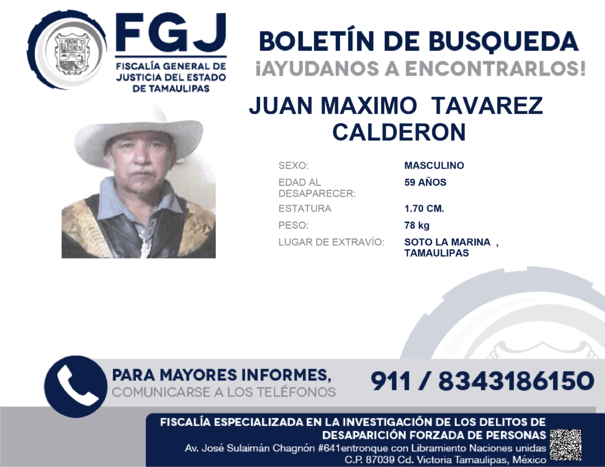 Boletin de Busqueda Juan Maximo