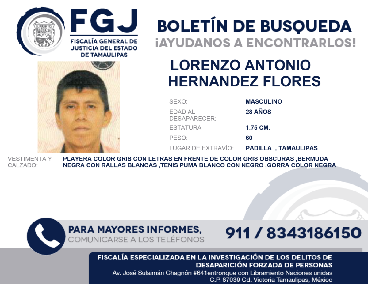 Boletin de Busqueda Lorenzo Antonio