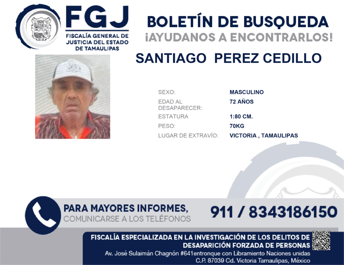 Boletin de Busqueda Santiago Perez