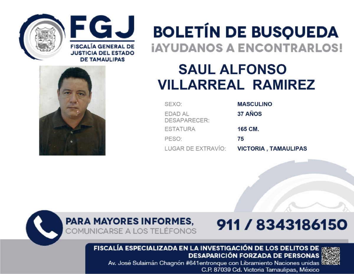 Boletin de Busqueda Saul Alfonso