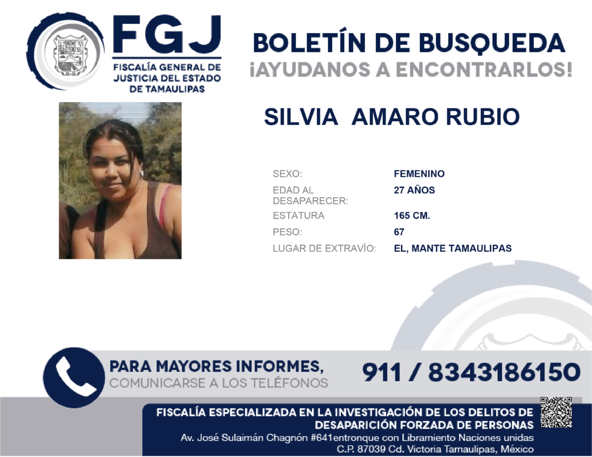 Boletin de Busqueda Silvia Amaro