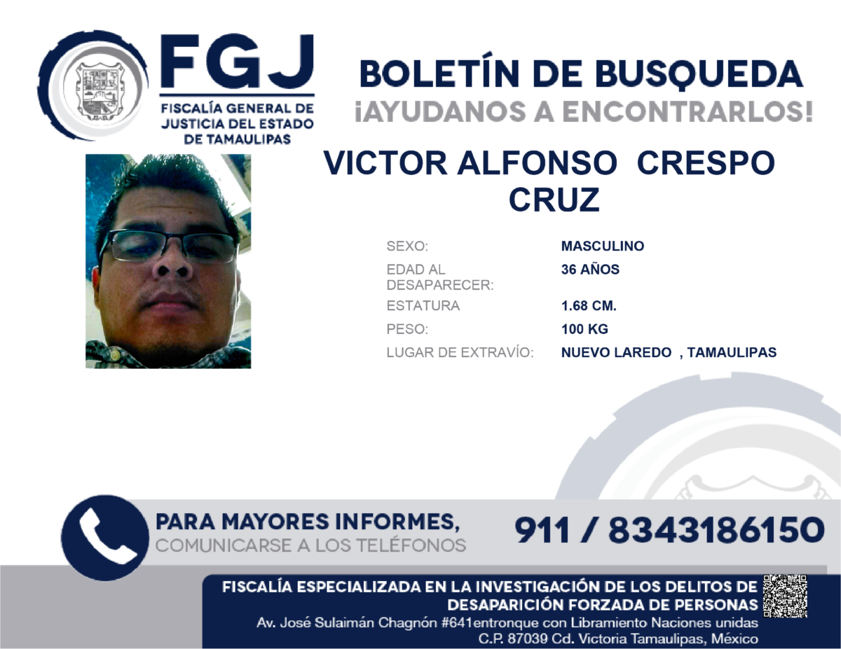 Boletin de Busqueda Victor Alfonso