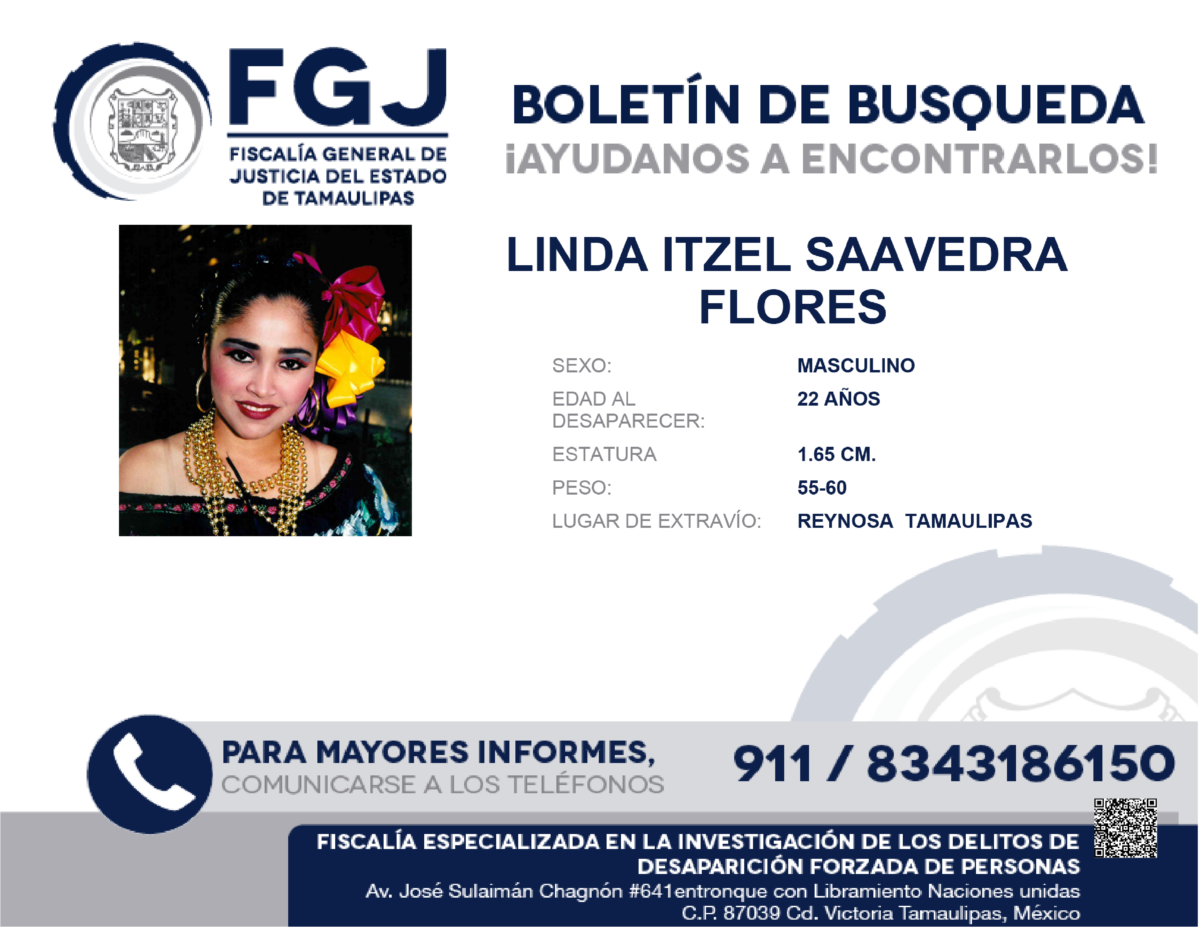 Boletín de Búsqueda Linda Itzel Saavedra