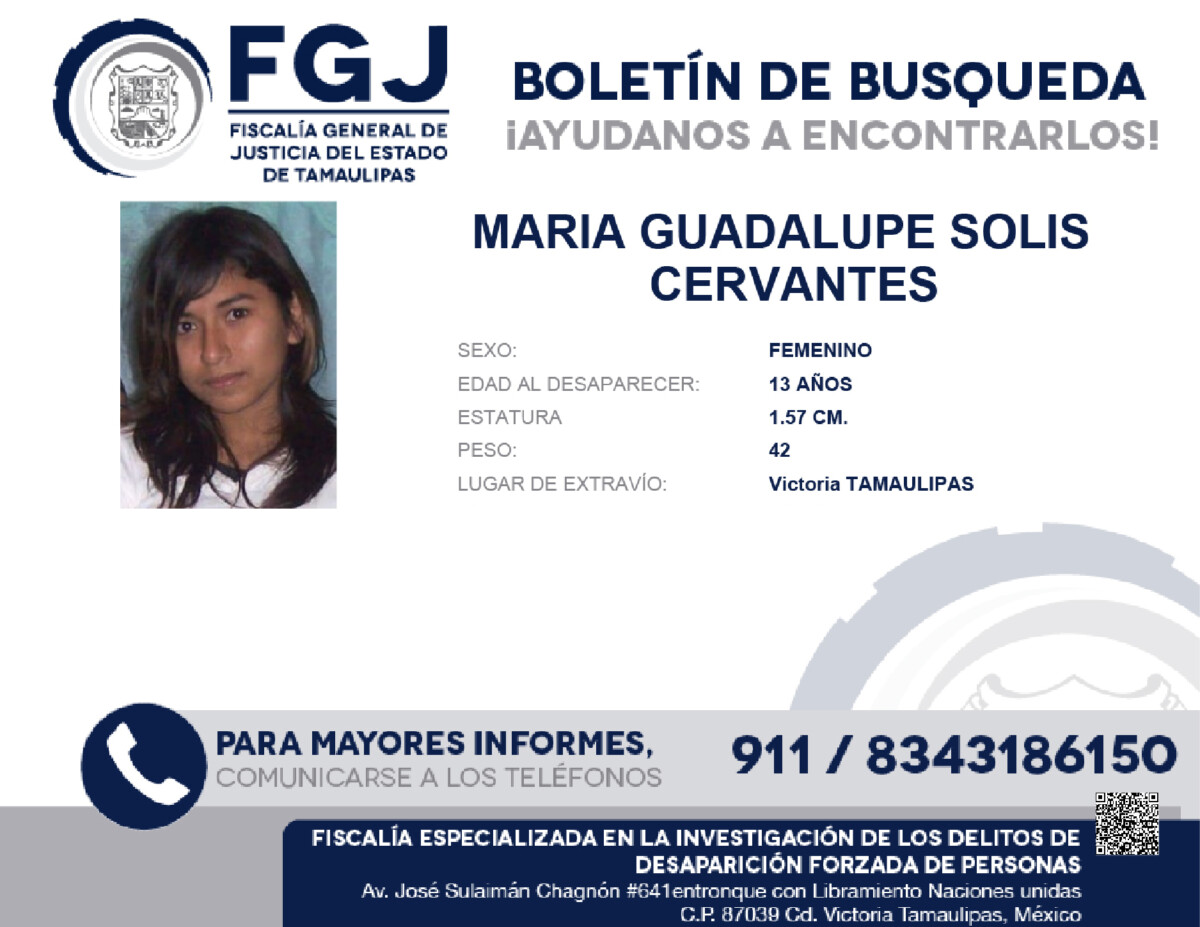 Boletin de Busqueda Maria Guadalupe