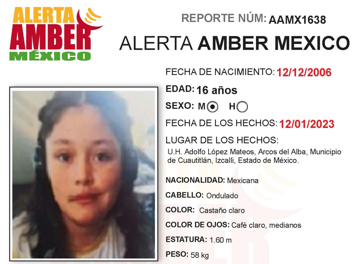Alerta Amber Ximena Serrano