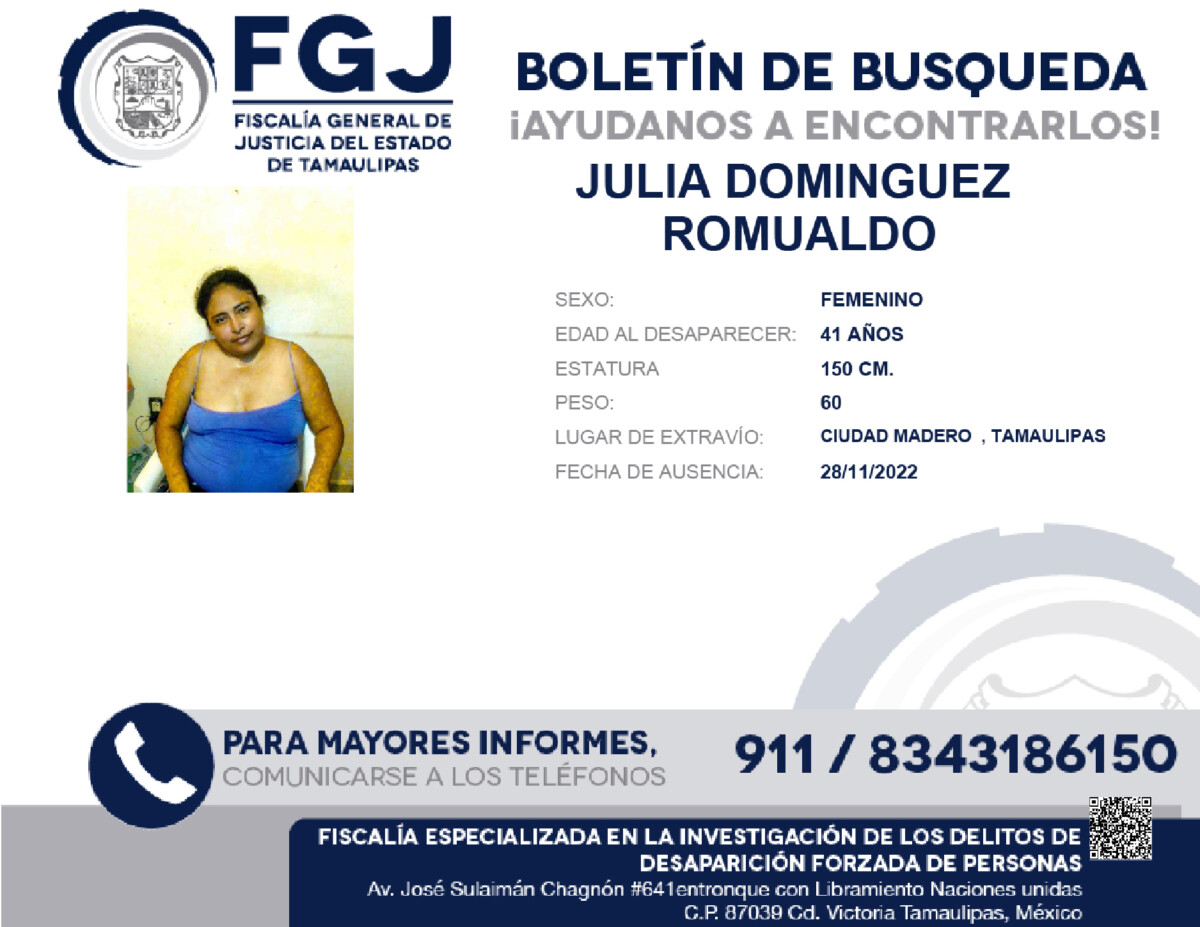 Boletin de Busqueda Julia