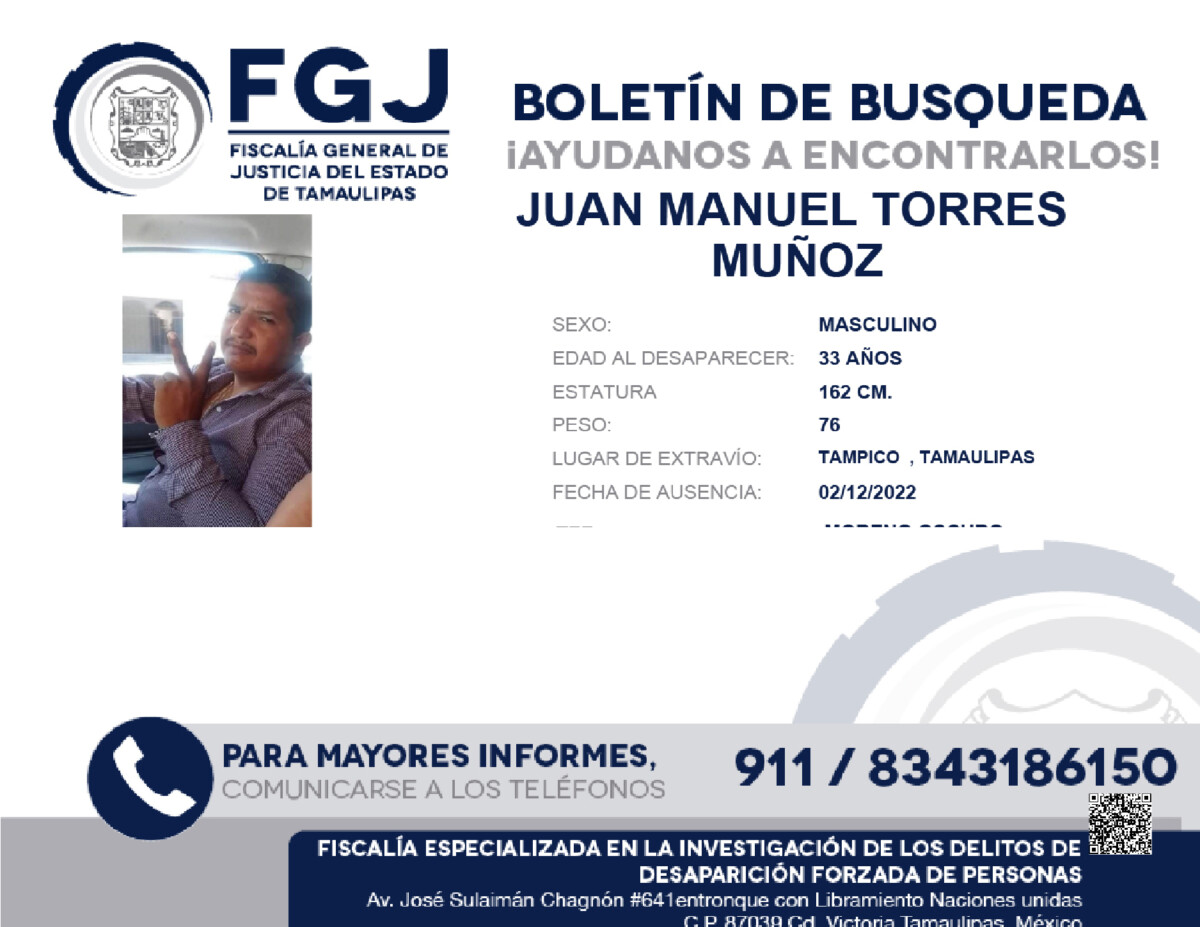 Boletin de Busqueda Juan Manuel Torres