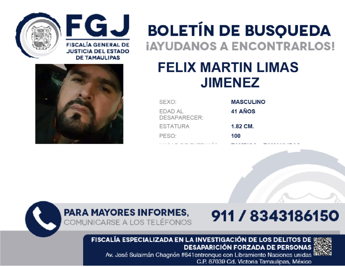 Boletin de Busqueda Felix Martin