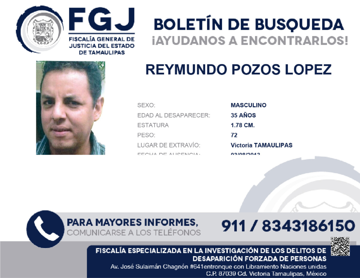 Boletin de Busqueda Reymundo Pozos