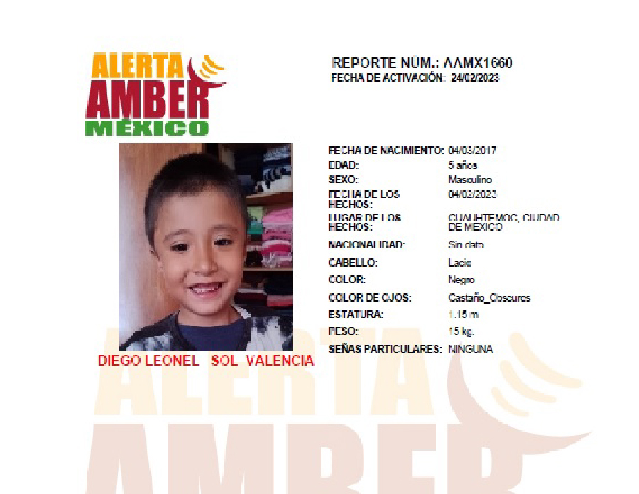 Alerta Amber Diego Leonel