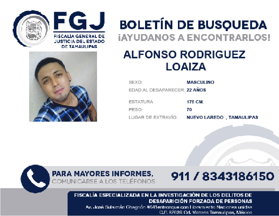 Boletin de busqueda Alfonso Rodriguez