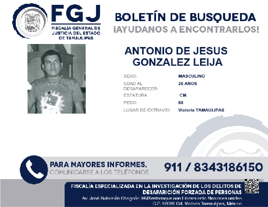 Boletin de Busqueda Antonio