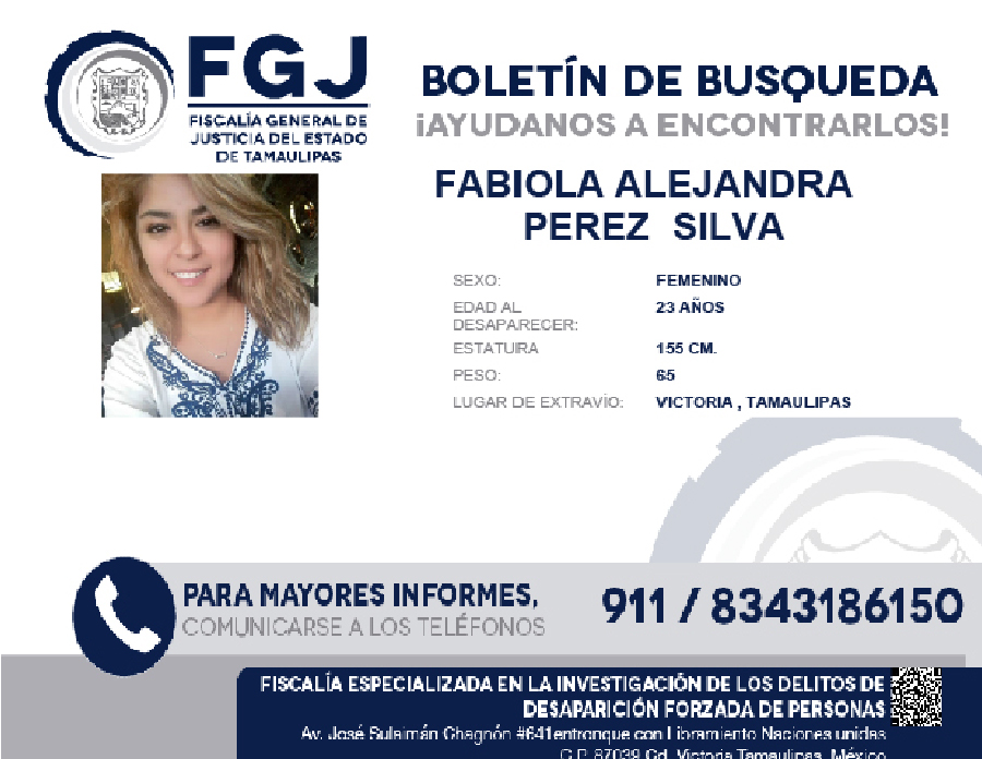 Boletin de Busqueda Fabiola