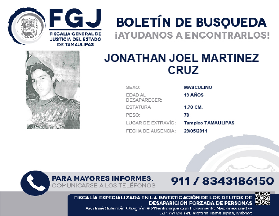 Boletin de Busqueda Jonathan Joel