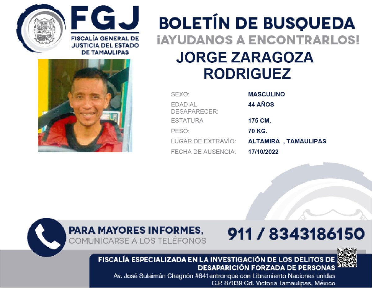 Boletin de Busqueda Jorge Zaragoza