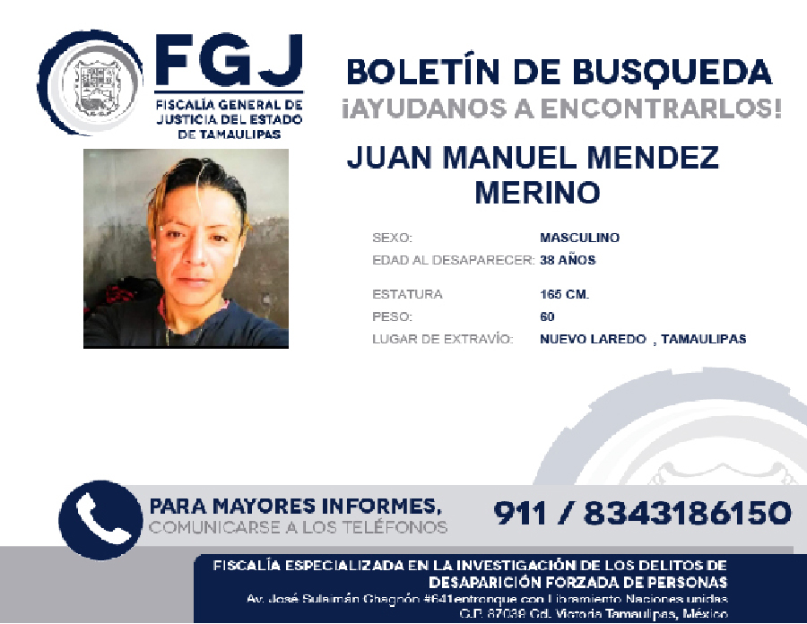 Boletin de Busqueda Juan Mendez