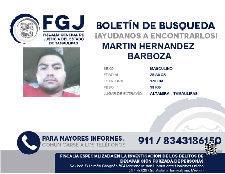 Boletin de Busqueda Martin Hernandez