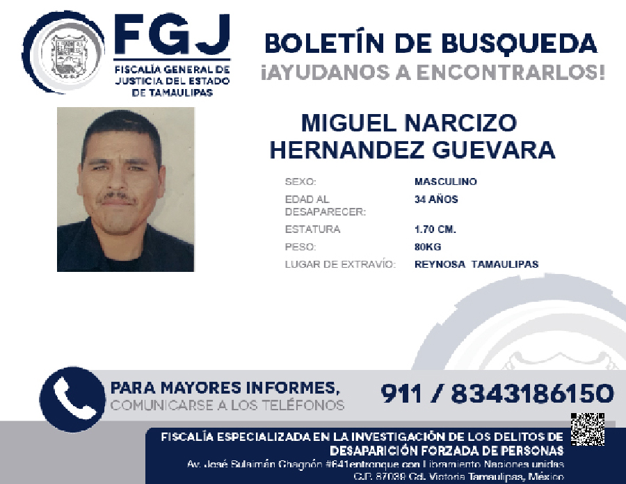 Boletin de Busqueda Miguel Narcizo