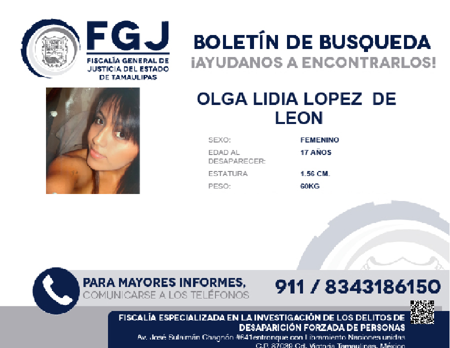 Boletin de Busqueda Olga Lidia Lopez