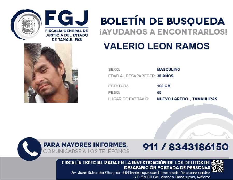 bOLETIN DE BUSQUEDA VALERIO