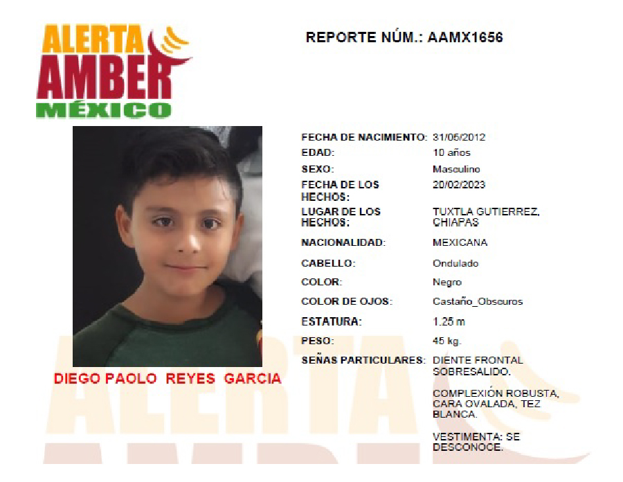 Alerta Amber Diego Paolo